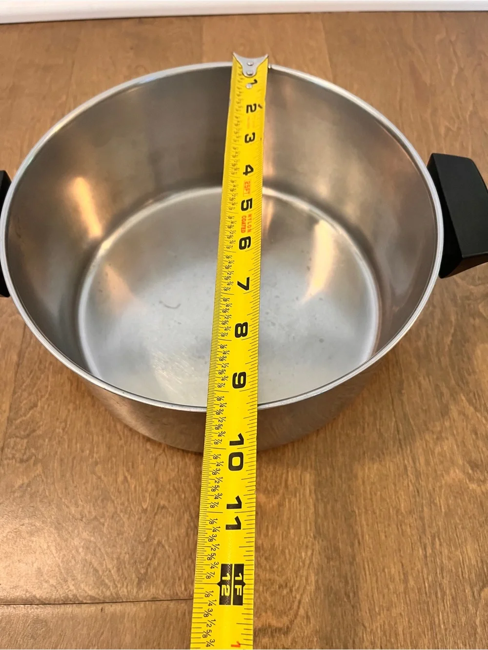 Vintage Revere Ware 4.5 Quart Stainless Steel Copper Bottom Pot W/Lid: 96c
